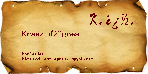 Krasz Ágnes névjegykártya